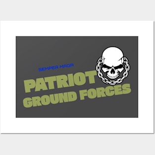 TRUMP-SEMPER-MAGA-PATRIOT-GROUND FORCE-T-SHIRT Posters and Art